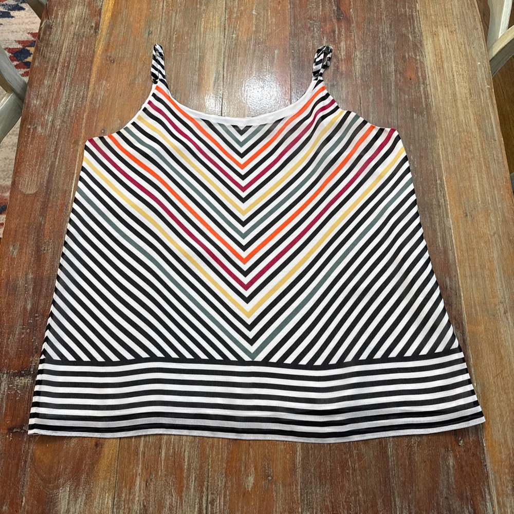 Cabi Linea Cami Chevron Striped Tank Top Multicolor Size XL Rainbow